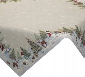 Abrosz karácsonyi faliszőnyeg 140x180 Eurofirany téli hóember tájkép
