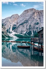 Poszterek keretben 40x60 Hegyi tó és házikó