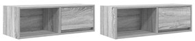 2 db szürke sonoma szerelt fa fali TV-szekrény 80x31x25,5 cm
