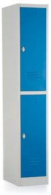 Fém szekrény - 2 doboz, 38 x 45 x 185 cm, csavaros zár, kék - ral 5012