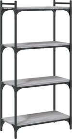 vidaXL 4 szintes szürke sonoma szerelt fa könyvespolc 60 x 30 x 120 cm