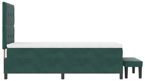 Box Spring Ágy Matraccal &amp; Pad Sötét Zöld 90x190 cm Bársony