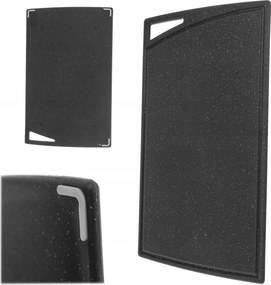 Vágódeszka Műanyag Konyhai Csúszásgátló Fekete Tálca 38,5x24 cm