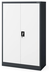 Fém iratszekrény KEVIN, 900 x 1400 x 400 mm, antracit-fehér