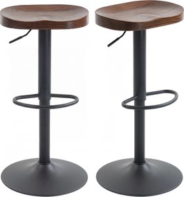 HOMCOM 2 db magasságban állítható, forgatható bárszék szilfa nyereggel, 61–82 cm | Aosom