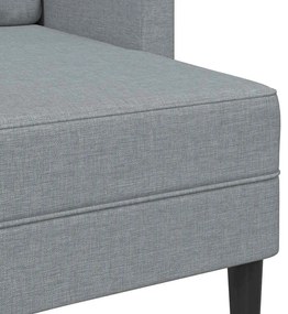 világosszürke anyagból 2 üléses kanapé L-alakú kanapéval 125 cm