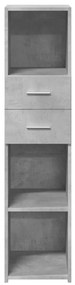 betonszürke szerelt fa magasszekrény 30 x 42,5 x 124 cm