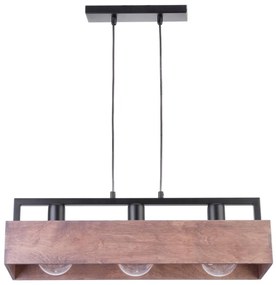 Csillár zsinóron DAKOTA 3xE27/60W/230V fa/fekete