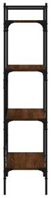 4 szintes barna tölgyszínű fa könyvespolc 56x31,5x138,5 cm