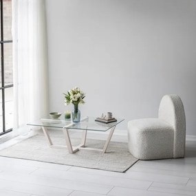 Kávésasztal AMALFI 35x105 cm fenyő/átlátszó