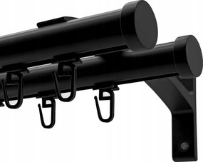 Sínkarnis Alumínium 20+20mm Fekete Matt 180cm biztosítótű