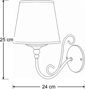 Brilagi - Fali lámpa SONIA 1xE27/15W/230V krémszínű/patina