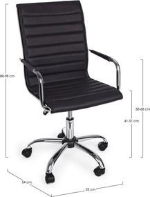 Fekete bőrutánzat irodai szék Perth – Yes Everyday