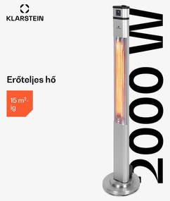 Blumfeldt Heat Guru Plus, infravörös hősugárzó, 2000 W, 3 fűtési fokozat, távirányító, ezüst