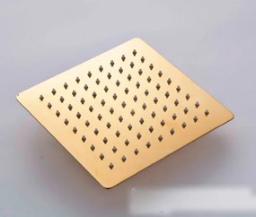 Falba süllyesztett zuhanyrendszer EYN PT34451 három kimenettel és LED-del, fényes arany felülettel — 40 cm-es fej és szelep szerelődobozzal