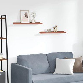 vidaXL Falpolc polcokkal tárolóval 2 pcs Piros 60 x 9 x 3 cm Faanyag