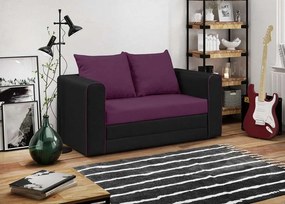 BELLA Kétszemélyes kinyitható kanapé Rózsaszín/fekete