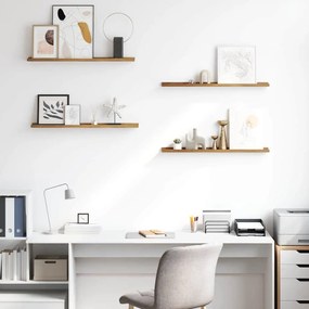 vidaXL Falpolc polcokkal tárolóval 4 pcs Barna 80 x 9 x 3 cm Faanyag