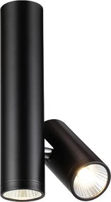 RENDL BOGARD TWIN stropní matná černá 230V LED 2x5W 40° 3000K