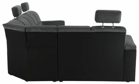 U-alakú sarokkanapé Stan (fekete + sötétszürke) (B). 794268