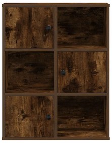 füstös tölgy színű szerelt fa könyvszekrény 60x24x76,5 cm