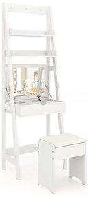 2 polcos keskeny sminkasztal székkel, 60 x 40 x 180 cm