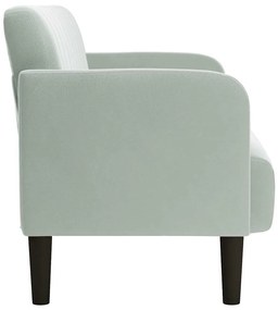 világosszürke bársony loveseat kanapé 109 cm