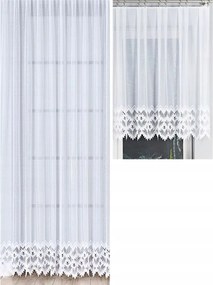 Függöny Fehér Jacquard Függöny Díszes Alsó Hosszú Rövid Szalaggal Sz. 280x120