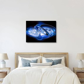 Kék absztrakt kép (üvegen) (70x50 cm)