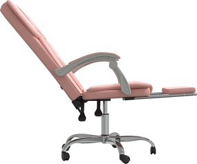 vidaXL rózsaszín műbőr dönthető irodaszék