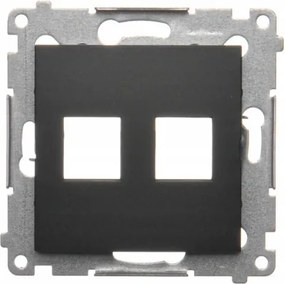 Simon 54 Fedél Dupla Lapos Informatikai aljzat Fekete Matt