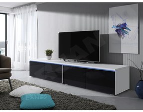 TV asztal Coral XI Double (fehér + fényes fekete). 1058399