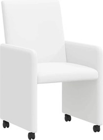 vidaXL Kerekes Étkező Székek 2 pcs Fehér 57 x 66 x 94 cm Műbőr