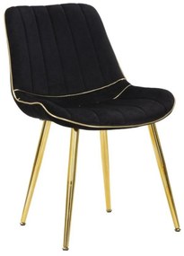PARIS fekete és arany bársony fotel - 2 DB