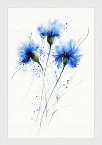 Poszter Keret Fa Akvarell Természet Mező Virág Kukorica Búzavirág 40x60