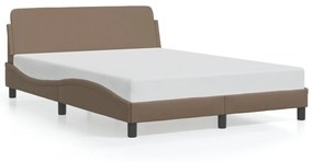 cappuccino színű műbőr ágykeret Dover 140x200 cm