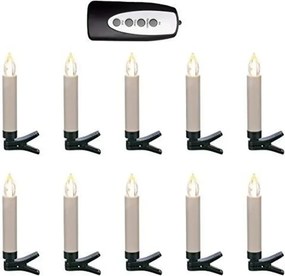 HI vezeték nélküli LED-es mini gyertyák távirányítóval 10 db