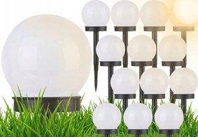 12xNapelemes Kerti Lámpa Led Lámpa Gömb Oszlop 10cm Beszúrható Díszgömb