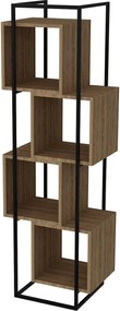 Könyvespolc prada - walnut, black
