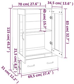 fekete szerelt fa magasszekrény 70 x 31 x 115 cm
