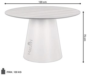 MAZZONI EXPORT BOSCO Természetes Tölgy/fekete láb - KEREK ASZTAL 120 cm KONYHÁBA ÉTKEZŐBE NAPPALIBA FURNÉR