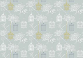 Flizelin fotótapéta Madárkalitkák és lótuszok elegáns 250x175 +ragasztó