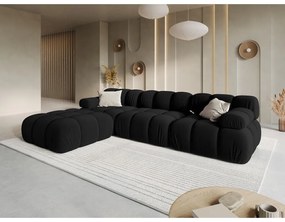 Fekete bársony sarokkanapé Bellis – Micadoni Home