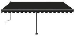 antracitszürke kézzel kihúzható póznás napellenző 400 x 300 cm