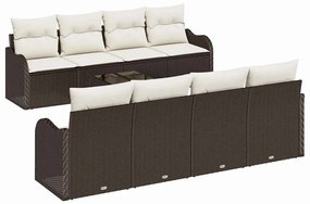 vidaXL Kerti Kanapé Szett párnával tárolóval 9 pcs Barna és Krém