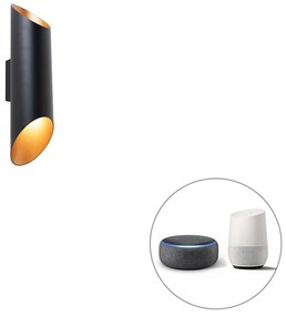 Okos fali lámpa fekete 9,6 cm, 2 WiFi GU10-es izzóval - Organo