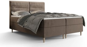 Franciaágy  Boxspring 140 cm Saruta (barna) (matraccal és tárolóhellyel). 1047356