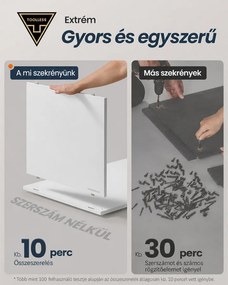Macskaalom-szekrény hófehér színben