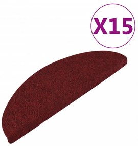 15 db piros öntapadó lépcsőszőnyeg 65x22,5x3,5 cm