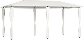 vidaXL krémszínű pavilon oszlop takarókkal 2,98x5,3x2,59 m 160 g/m²